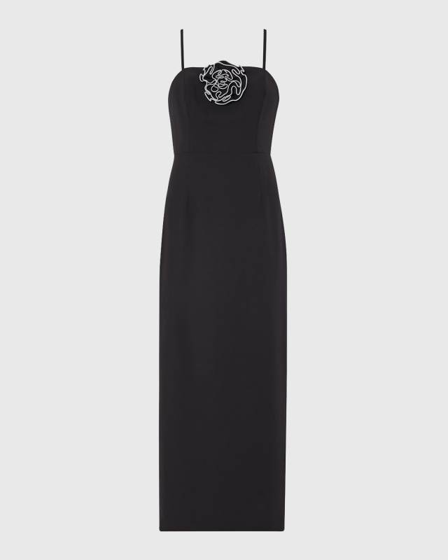 Allison Sleeveless Rosette Column Midi Dress